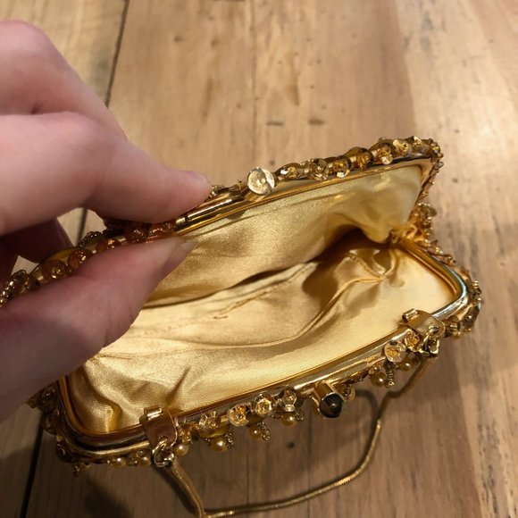 Vintage Gold Bead and Sequin Clutch - Picture 5 of 8